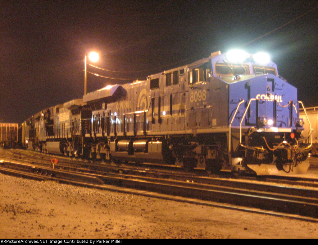 Conrail Heritage Unit Idling on a Cold Winter Night